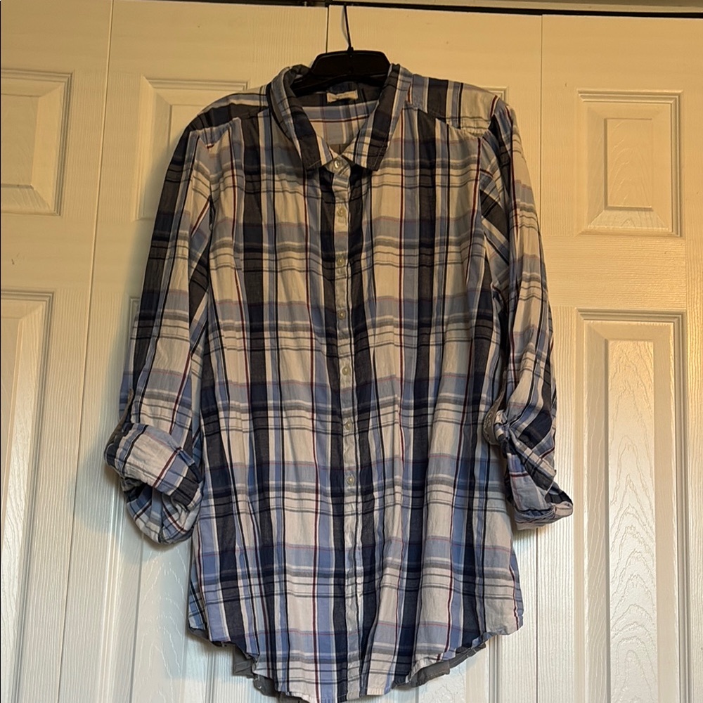 Plaid Button-Up Shirt